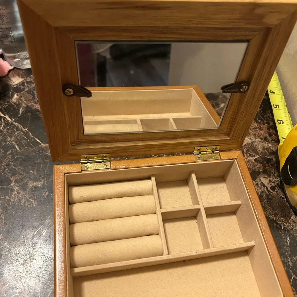 Engraved wooden picture frame,  Jewelry box combo with  Mother themed text